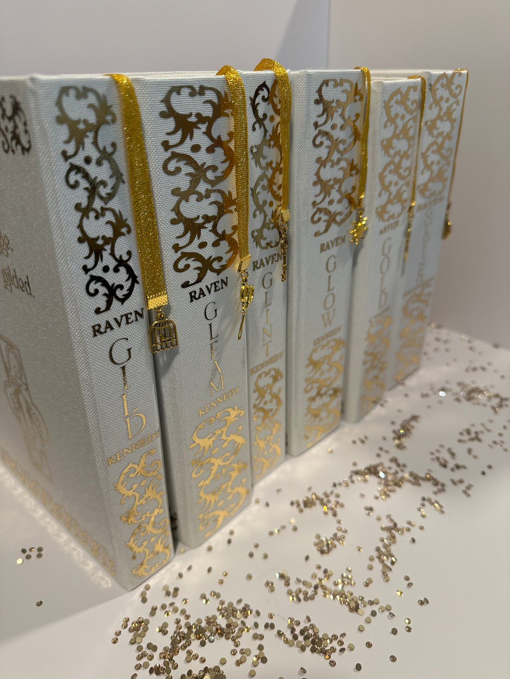 The Plated Prisoner Series | Gild, Glint, Gleam, Glow, Gold, Goldfinch | Raven Kennedy | Dark Romantasy Rebind | Special Edition | Handmade Books