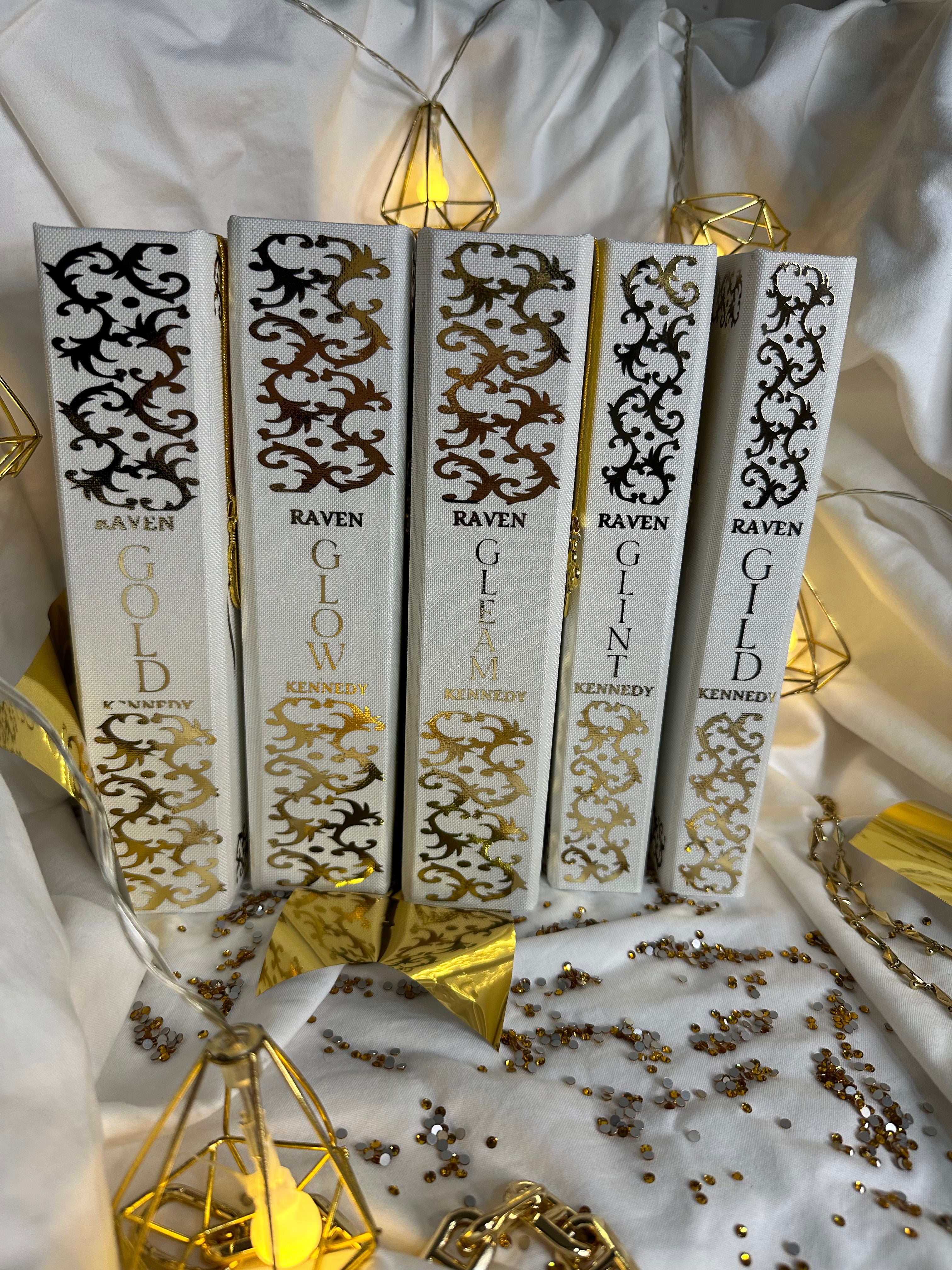 The Plated Prisoner Series | Gild, Glint, Gleam, Glow, Gold, Goldfinch | Raven Kennedy | Dark Romantasy Rebind | Special Edition | Handmade Books