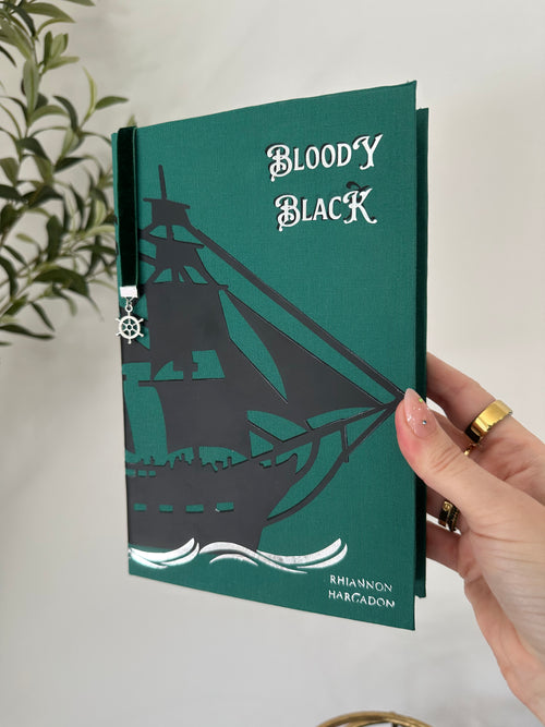 Bloody Black | Rhiannon Hargadon | HAND SIGNED | Pirate Romantasy  | Custom Books | Special Edition Rebind | Rebound Book | Tiktok Book Binder |