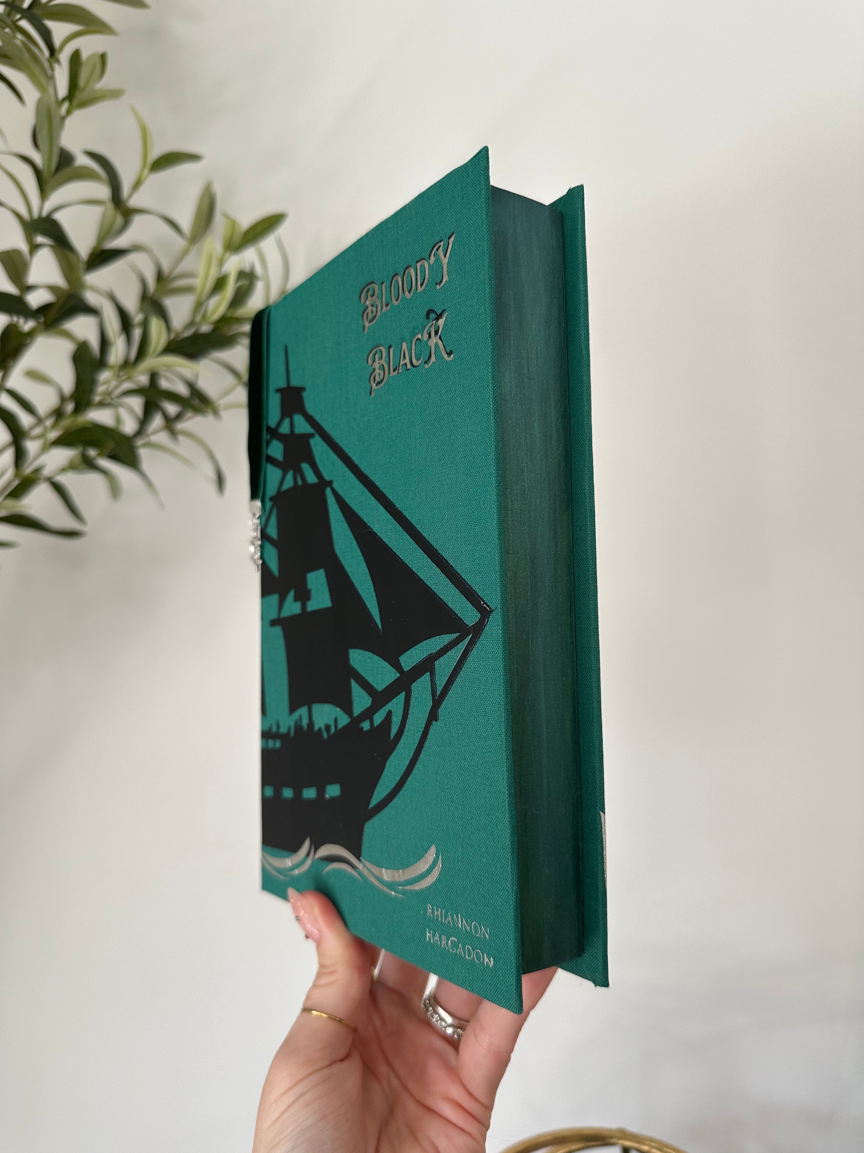 Bloody Black | Rhiannon Hargadon | HAND SIGNED | Pirate Romantasy  | Custom Books | Special Edition Rebind | Rebound Book | Tiktok Book Binder |